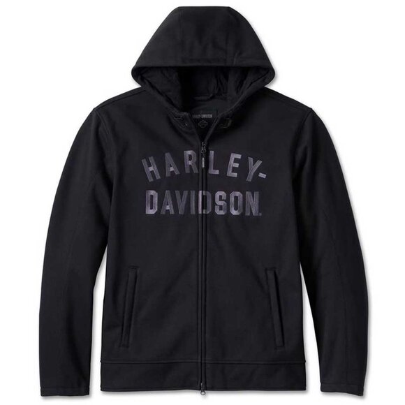 Harley-Davidson Size M Men's Deflector Hooded Riding Fleece Jacket, Black - Picture 12 of 13